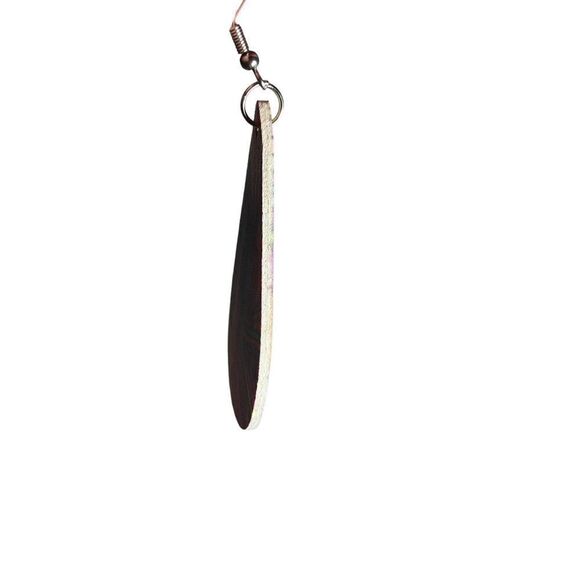 Colorful Spiral Faux Leather Teardrop Dangle Earrings - Picture 5 of 5